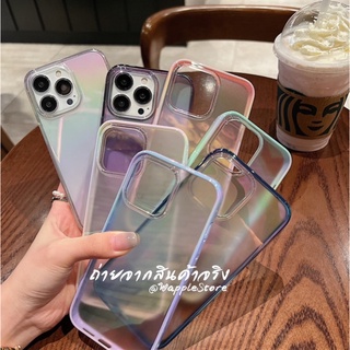 hologram ใสโฮโลแกรมขอบสี LYDIY เคสสำหรับรุ่น 14 14plus 14pro 14promax