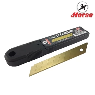 Horse ตราม้า ใบมีดคัตเตอร์ Size L " ไทเทเนียม" L45 องศา H-55L บรรจุ 6 ใบ/หลอด จำนวน 1 หลอด