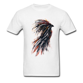 [S-5XL] เสื้อยืดแขนสั้น คอกลม ผ้าฝ้าย 100% พิมพ์ลายภาพวาดสีน้ํา รูปนกฟินิกซ์ แฟชั่นฮิปสเตอร์