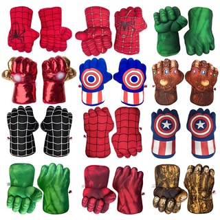 ถุงมือตุ๊กตา Marvel The Avengers Spiderman Iron Man Captain America Thor Hulk ของเล่นสําหรับเด็ก