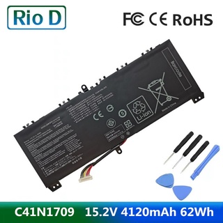 C41N1709 15.2V 4120mAh 62Wh Laptop Battery for Asus ROG Strix SCAR Edition GL503VS Series Notebook Computer