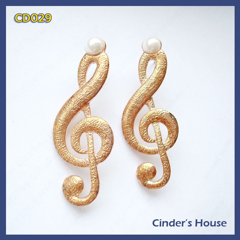 CD029 ต่างหูตัวโน้ต ต่างหูแฟชั่น