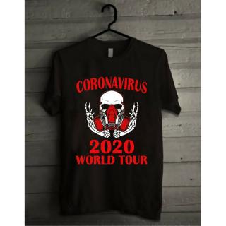 เสื้อยืดสีขาวเสื้อยืดชาย 19 covid world tour หยุดS-4XL