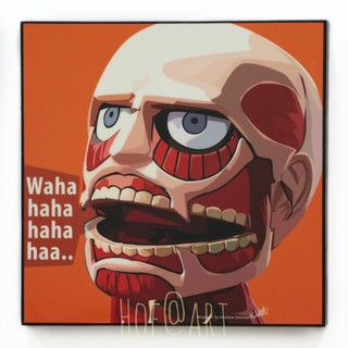 Titan ไททัน  Attack on Titan ผ่าพิภพไททัน การ์ตูน cartoon รูปภาพ​ติด​ผนัง​ pop art ของขวัญ รูปภาพ กรอบรูป แต่งบ้าน