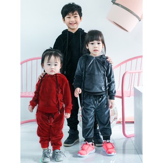 KSE01 Kids velvet warm set ชุดวอร์มเด็กผ้ากำมะหยี่