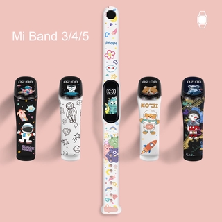 สายรัดข้อมือ ชนิดซิลิโคน พิมพ์ลายการ์ตูน สำหรับ Xiaomi Mi Band 6 5 4 3