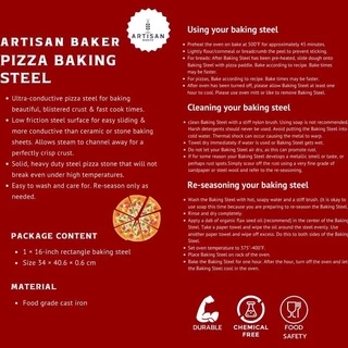 Baking Steel แผ่นเหล็กรองอบพิซซ่า รองอบขนมปัง