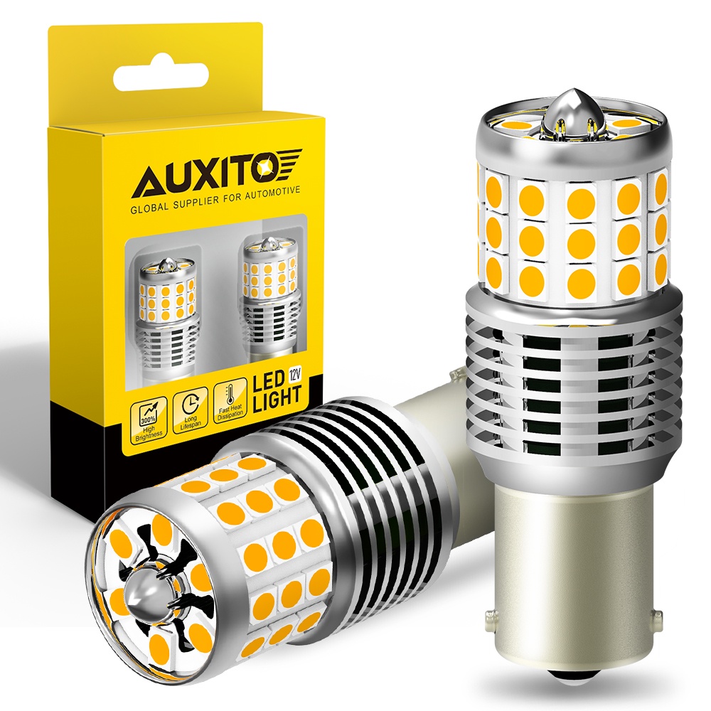 Auxito 2PCS ไม ่ มี Hyper Flash 1156 1156 P21W BA15S BAU15S PY21W 12000LM 2835SMD หลอดไฟสําหรับไฟเลี ้ ยวไม ่ มีข ้ อผิดพลาด