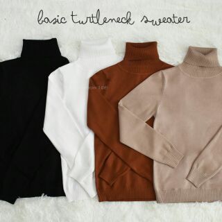 เสื้อคอเต่าไหมพรม basic turtleneck sweater