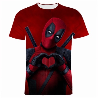 ใหม่ เสื้อยืดแขนสั้น พิมพ์ลายการ์ตูนอนิเมะ Deadpool 3 มิติ แฟชั่น สําหรับผู้ชาย และผู้หญิง