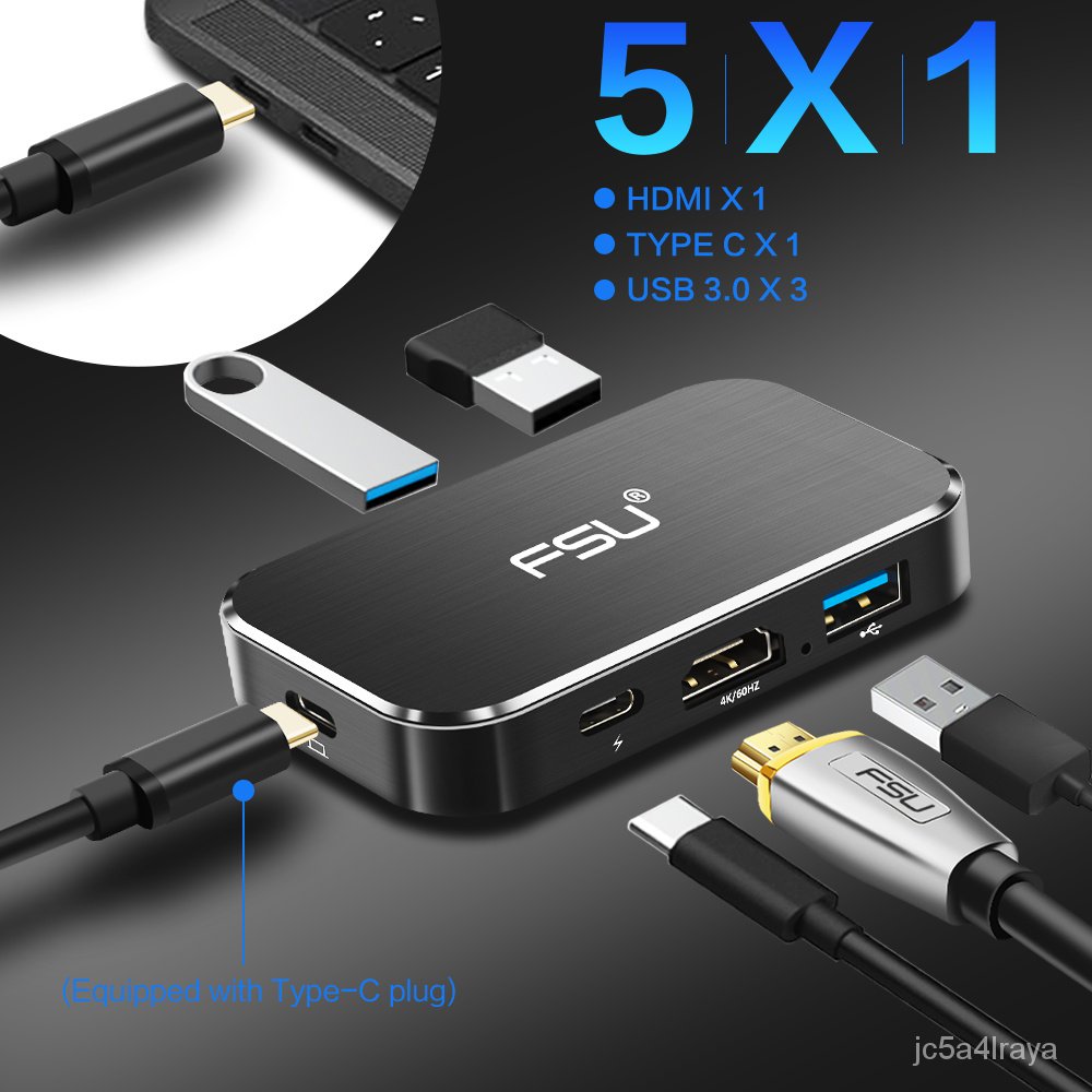 Thunderbolt 3 Dock Usb C Type C To Hdmi 4k 60hz Hub Pd 100w Charging Adapter Type C Hub For Matebook Projector Splitter Shopee Thailand