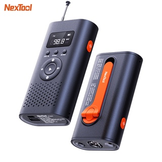 Xiaomi Youpin NexTool 6 in 1 ไฟฉายฉุกเฉิน อเนกประสงค์ มือหมุน พร้อมไฟฟ้า เป็นวิทยุ / นาฬิกาปลุก SOS เลเซอร์ / พาวเวอร์แบงค์ฉุกเฉิน