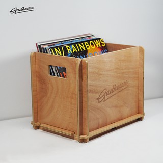 Gadhouse storage crate ลังไม้ กล่องไม้ เก็บแผ่นเสียง (สีไม้)