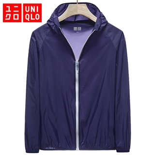 Uniqlo เสื้อแจ็กเก็ตกันแดด มีฮู้ด น้ําหนักเบา กันน้ํา ป้องกันรังสียูวี แบบพกพา สําหรับผู้หญิง คู่รัก