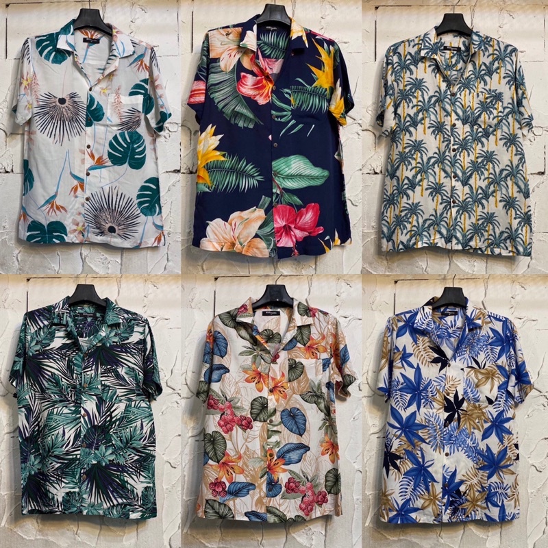 เสื้อฮาวายลายดอก ขายดี7ลาย hawaii ไซส์ m l xl 2xl 3xl 4xl เนื้อผ้าสปัน % ผ้านิ่มสวมใส่สบายไม่ร้อน ใส่ได้ทั้งชายและหญิง