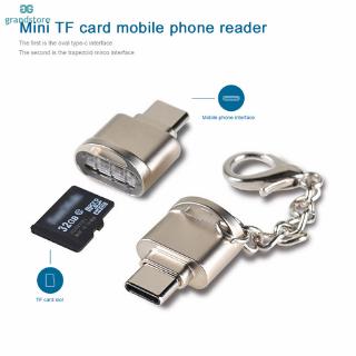 gs อะแดปเตอร์การ์ดรีดเดอร์ type c micro sd tf otg usb 3 . 1 ขนาดพกพาสําหรับ samsung huawei