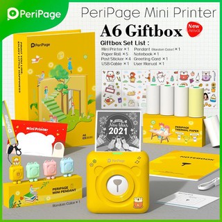 Peripage A6 เครื่องปริ้นไร้หมึก (เมนูไทย)  flash Keery best เครื่องปริ้นเตอร์ peripage เพิ่ม20บาท ได้เคส Gift SET