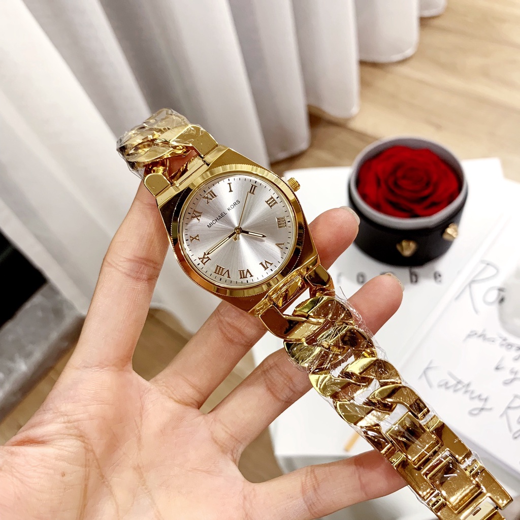 [ฟรีกล่อง] ของแท้ Michael Kors นาฬิกาข้อมือ สายสแตนเลส กันน้ํา หรูหรา