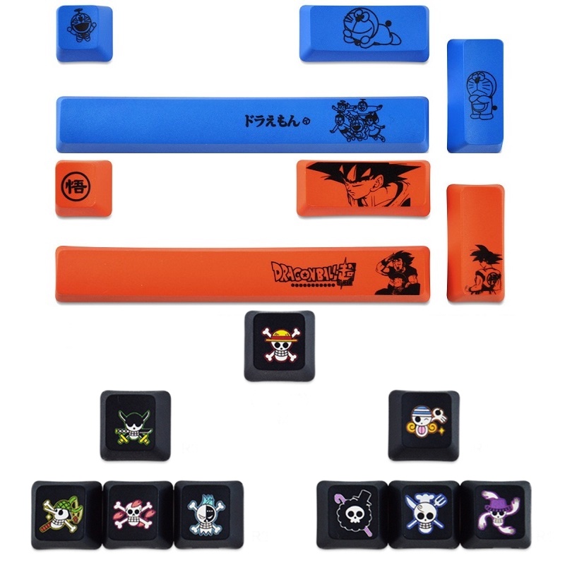 Doraemon PBT Sublimation Keyboard Keycap Dragon Ball One Piece Naruto OEM Keycaps โดเรม่อน แป้นพิมพ์
