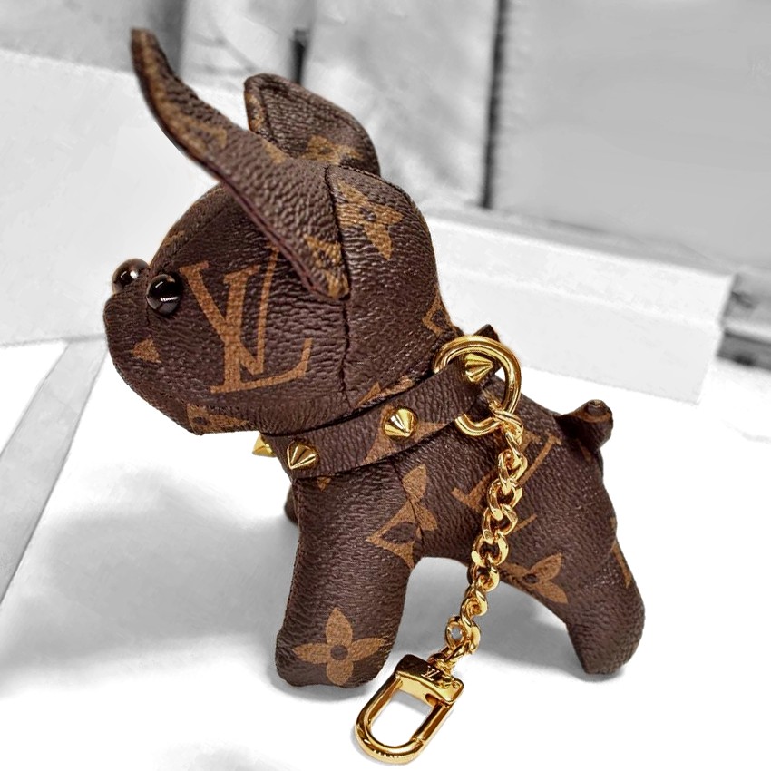 KEYCHAIN LOUIS VUITTON Dark Brown French Bulldog