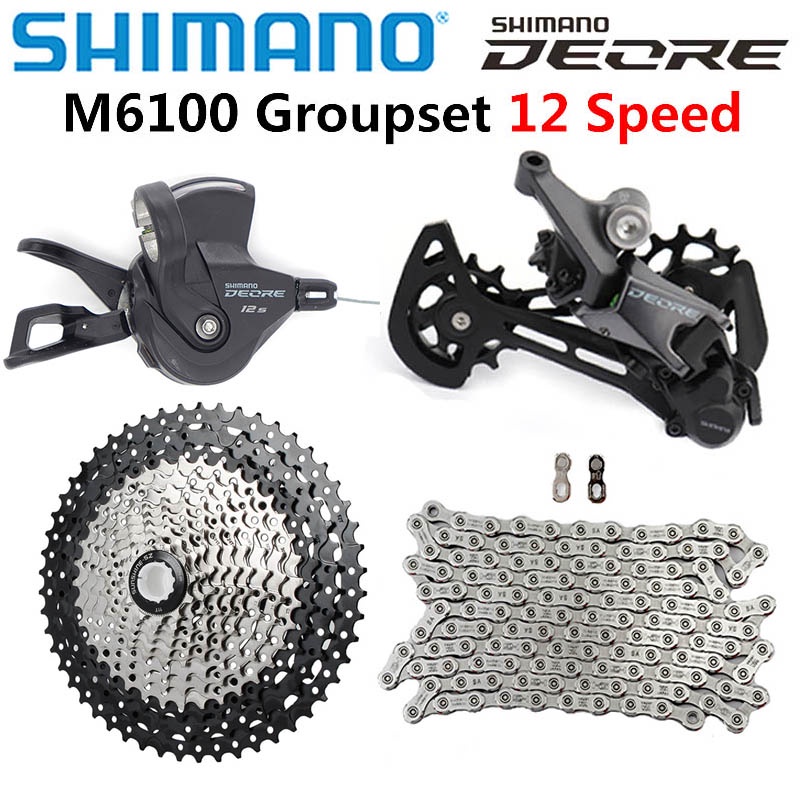 SHIMANO DEORE M6100 12 Speed Groupset จักรยานเสือภูเขา MTB M6100 คันเกียร์ด้านหลัง Derailleur Sunshi