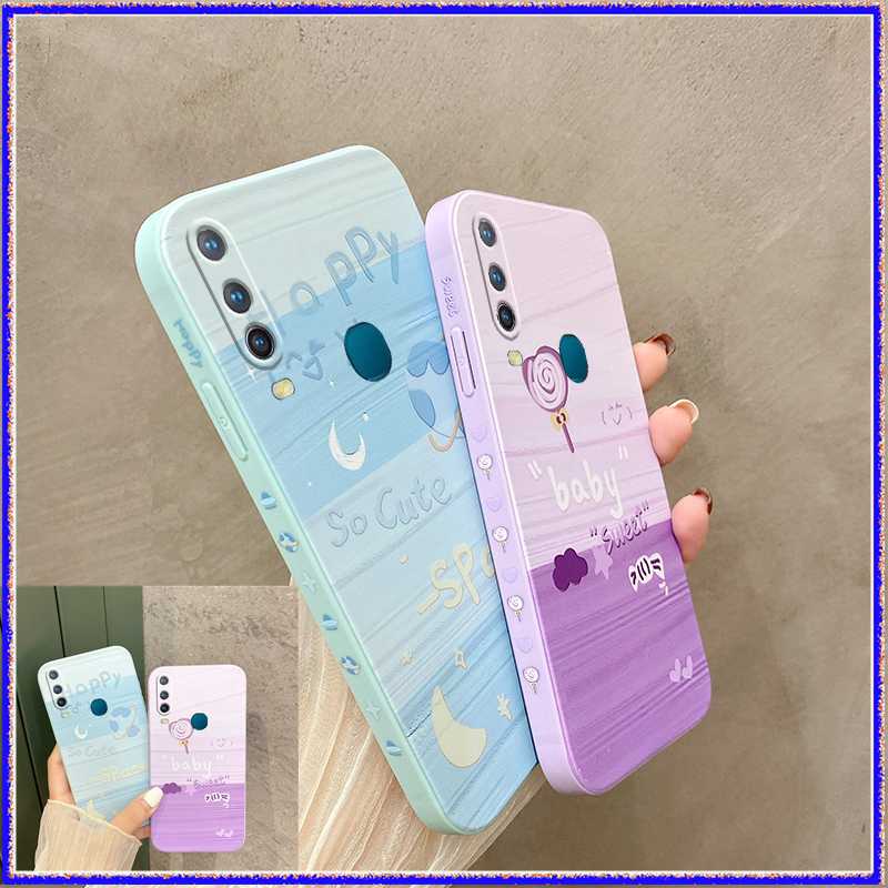 CUTE for กรณี vivo Y17 Y15 Y12 Y11 Y20 Y20i Y20S Y20SG Y12S Y50 Y30 Y30i Y19 V15 Y15PRO V20PRO V11i 3i Z3 S1 Y7S Y83 Y85 V9 Y93 Y91C Y97 Y3 S7 Y5S case phone cover soft Colorful Oil Painting เคสโทรศัพท์มือถือขอบตรง