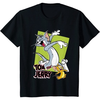 เสื้อยืด พิมพ์ลาย Tom And Jerry สไตล์ย้อนยุค สีเขียว สําหรับเด็ก และผู้ใหญ่Size S-5XL