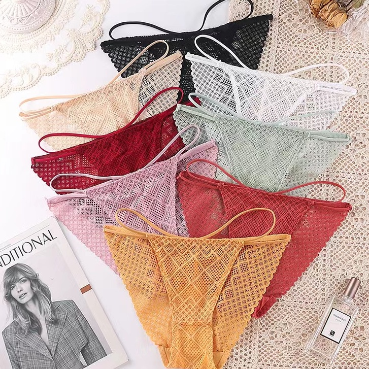 SHOP_MKL กางเกงในผ้าลูกไม้สีน่ารัก ลายเซ็กซี่ๆใส่สบาย หลากสี#3901