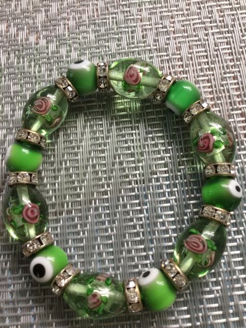 COOLSTEELANDBEYOND Mat Black Bead Bracelet With Evil Eye – Stretchable, 8mm Beads, Synthetic Agate, 6.69-7.87 Inch - View #9