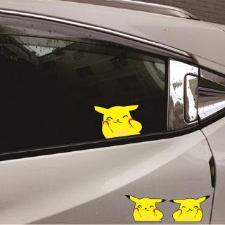 สติ๊กเกอร์ไวนิลลายการ์ตูน Pikachu สำหรับติดรถยนต์