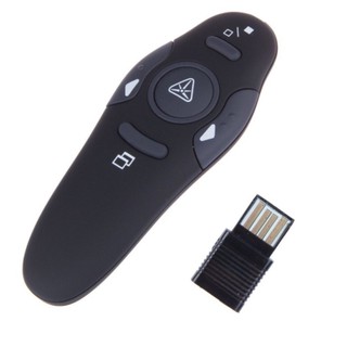 Wireless Presenter USB Remote Control Presentation Mouse Laser Pointer (Black)