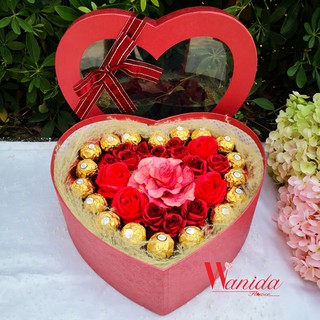 กล่องดอกไม้เฟอร์เรโร่ Flower Box วาเลนไทน์​ FerreroRocher ValentineGift