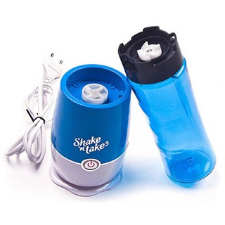 ﻿MOMMA Blue Sport Juice Shake n Take 3 เครื่องปั่นน้ำผลไม้ มินิ + แก้วพกพา กึ่งสปอร์ต (สี น้ำเงิน ฟ้า)