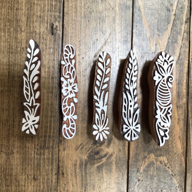 Woodblock stamp India ขนาด 8x1.5 cm ราคาชิ้นละ 65 บาท