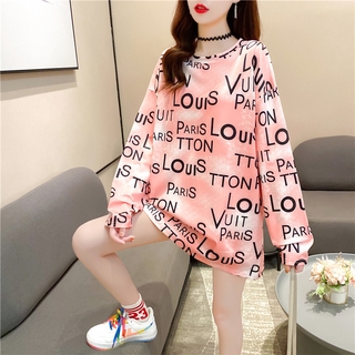 Korean new tie dye long sleeve T-shirt womens European station ins loose oversized top