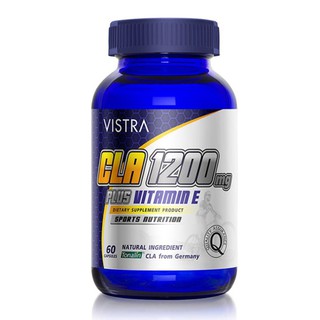 VISTRA Sport CLA 1200 mg Plus Vitamin E  วิสทร้า ซึแอลเอ 1200 มก.พลัส วิตามินอีเพิ่มกระบวนการเผาผลาญ 60 แคปซูล