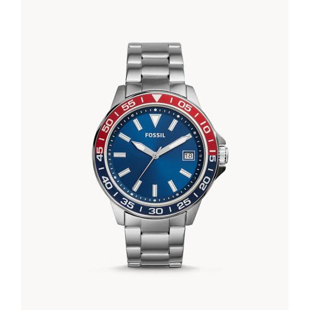 FOSSIL Fossil Men’s Bannon ThreeHand Date Blue Dial Stainless Steel