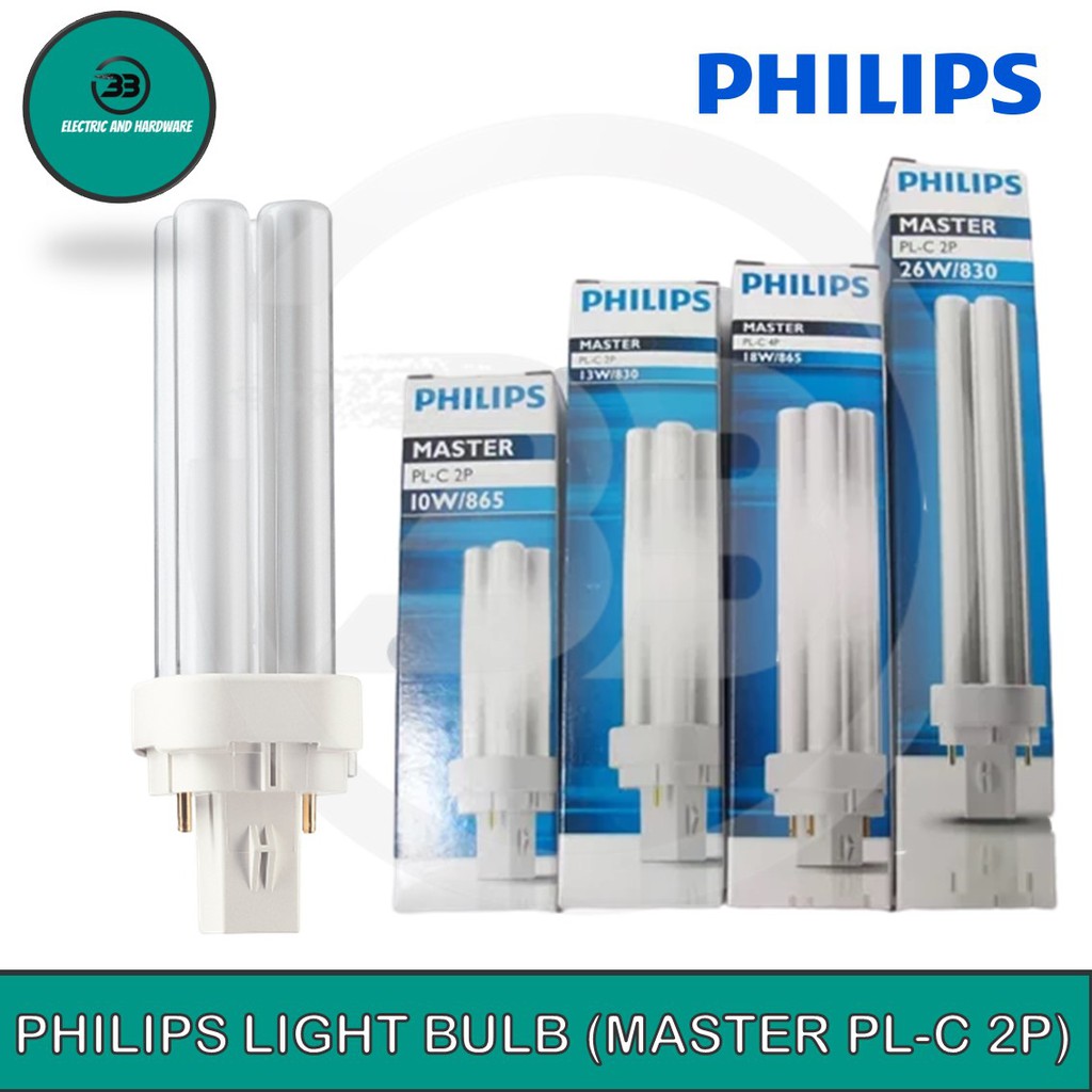 Philips Philips Master PL-C 10W,13W,18W,26W 2P Cool Daylight (สีขาว) - หลอดไฟดาวน์ไลท์ ประหยัดพลังงาน PLC