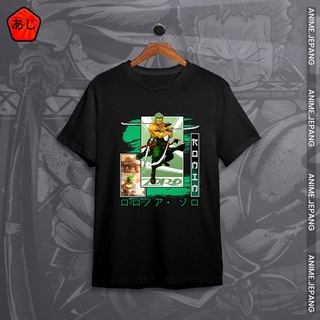 tshirtเสื้อยืดคอกลมฤดูร้อนเสื้อยืด พิมพ์ลายการ์ตูนญี่ปุ่น RORONOA ZORO King NERAKA Hunter Pirates Ronin One Piece ของแท้