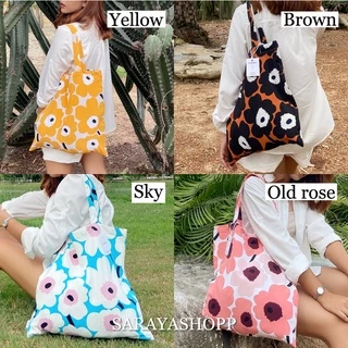 [พร้อมส่ง] กระเป๋าผ้า ลายดอกไม้ 🌷 Tote bag by Saraya
