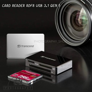 Transcend RDF8 USB 3.1 Gen 1 Card Reader (Black) ตัวอ่านการ์ด