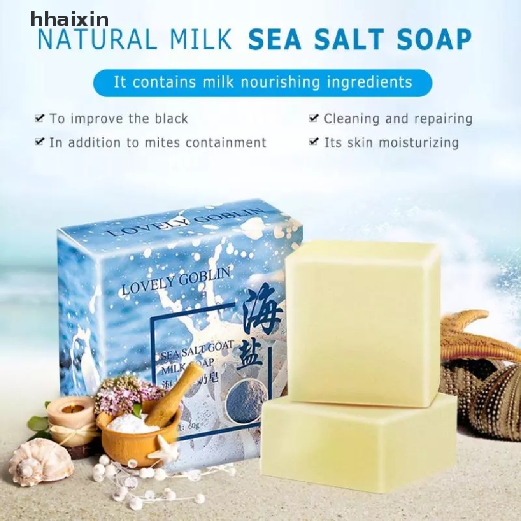 [HaiHai] Sea Salt Soap Removal Pimple Pore Acne Treatment Goat Milk Soap <br />
 Boutique