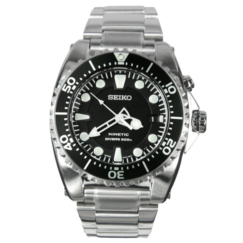 Seiko Kinetic นาฬิกาข้อมือผู้ชาย รุ่น SKA371P1 (สีเงิน/ดำ)