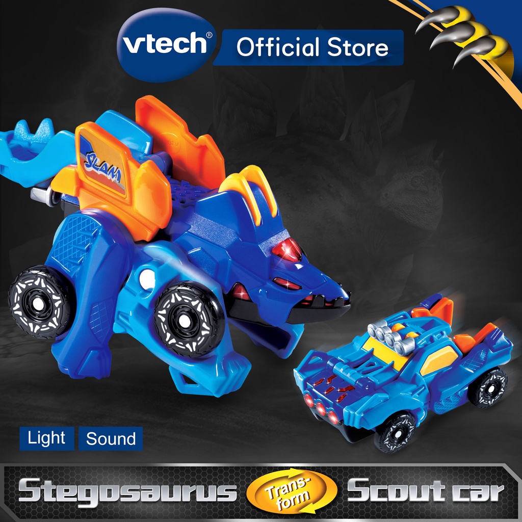 VTech Slam-Stegosaurus Electronic Dinosaur Toys Vehicle Transforming ...