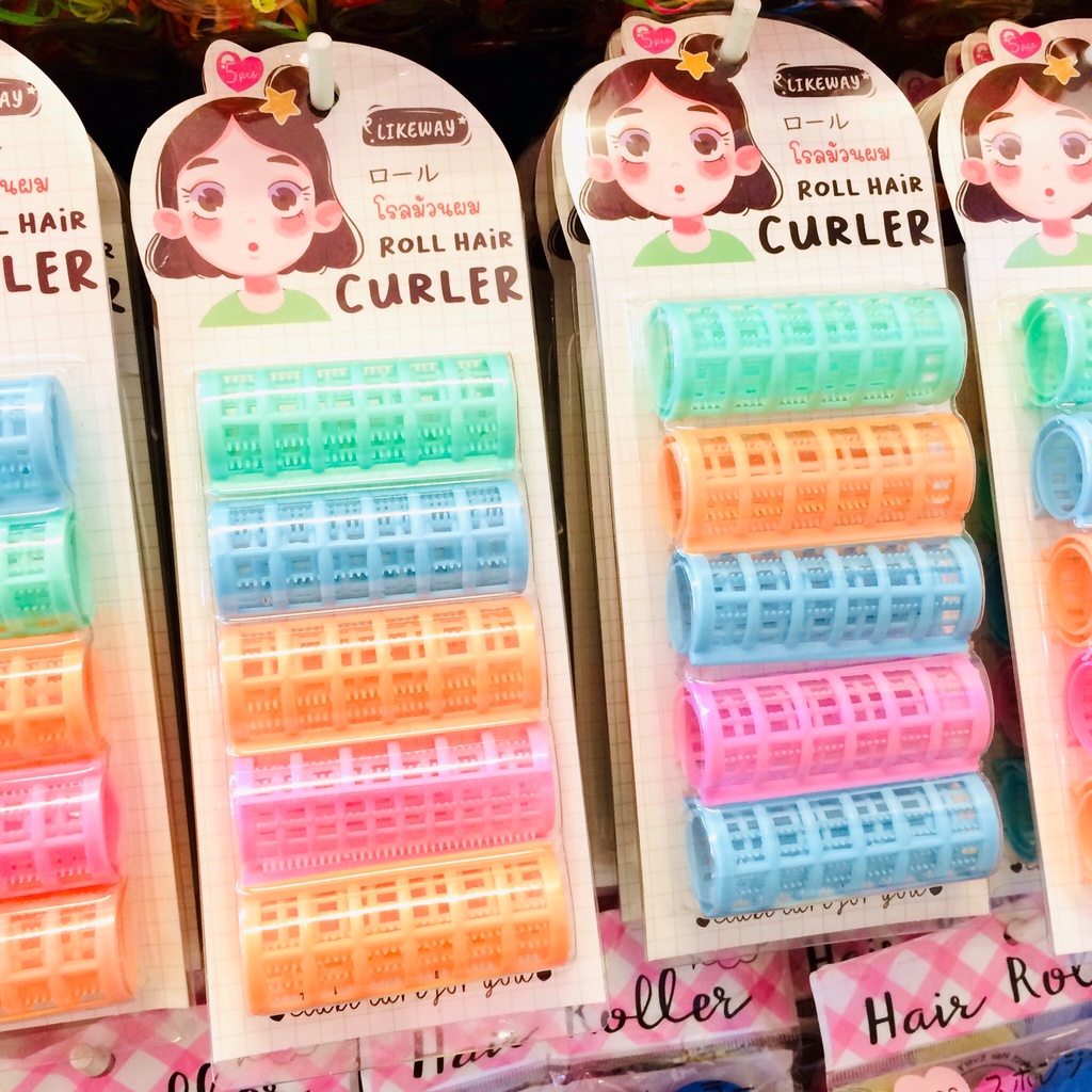 (3ชิ้น ได้ราคาส่ง) โรลม้วนผม แพ็ค 4 ชิ้น ม้วนลอนผม ลอนใหญ่ ม้วนผมหน้าม้า จัดแต่งทรงผม ลอนกลาง