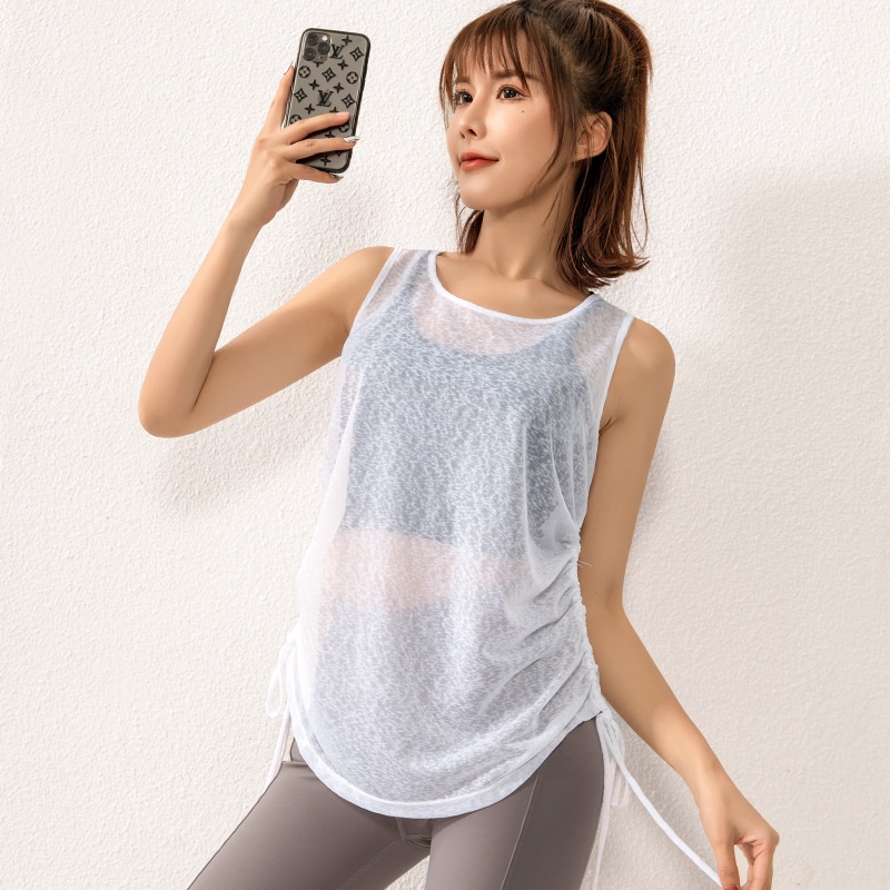 ใหม่ผู้หญิงกีฬาเสื้อแขนกุดแห้งเร็วโยคะแขนกุดด้านบนระบายอากาศยิมวิ่งเสื้อกล้ามเสื้อกั๊ก