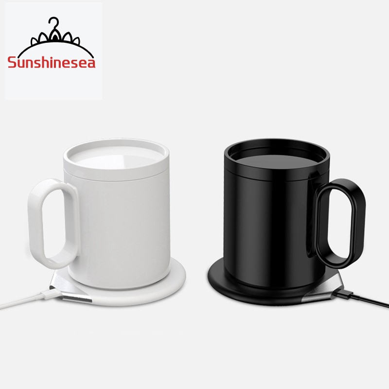 USB Mug Warmer 2 in 1 Universal Wireless Charger,Coffee Cup Mat Heater Heating Temperature Coaster for Office Home,Black #8