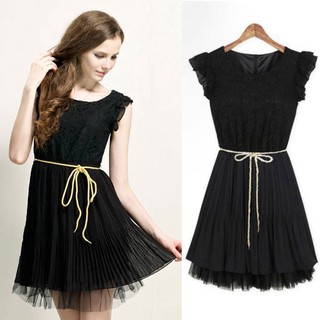 Cherry Dress (สินค้าพร้อมส่งค่ะ) ชุดเดรสเกาหลี คอกลม