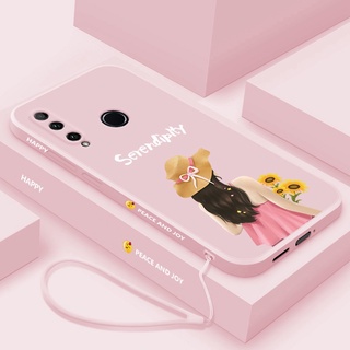 เคสโทรศัพท์มือถือซิลิโคน ขอบตรง ลายตัวอักษร พร้อมสายคล้อง สําหรับ Vivo 1811 1814 1817 1807 1820 1815 1816