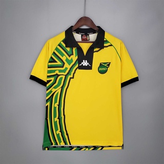 เสื้อกีฬาแขนสั้น ลายทีมฟุตบอล Jamaica 1998 ชุดเหย้า สไตล์เรโทร